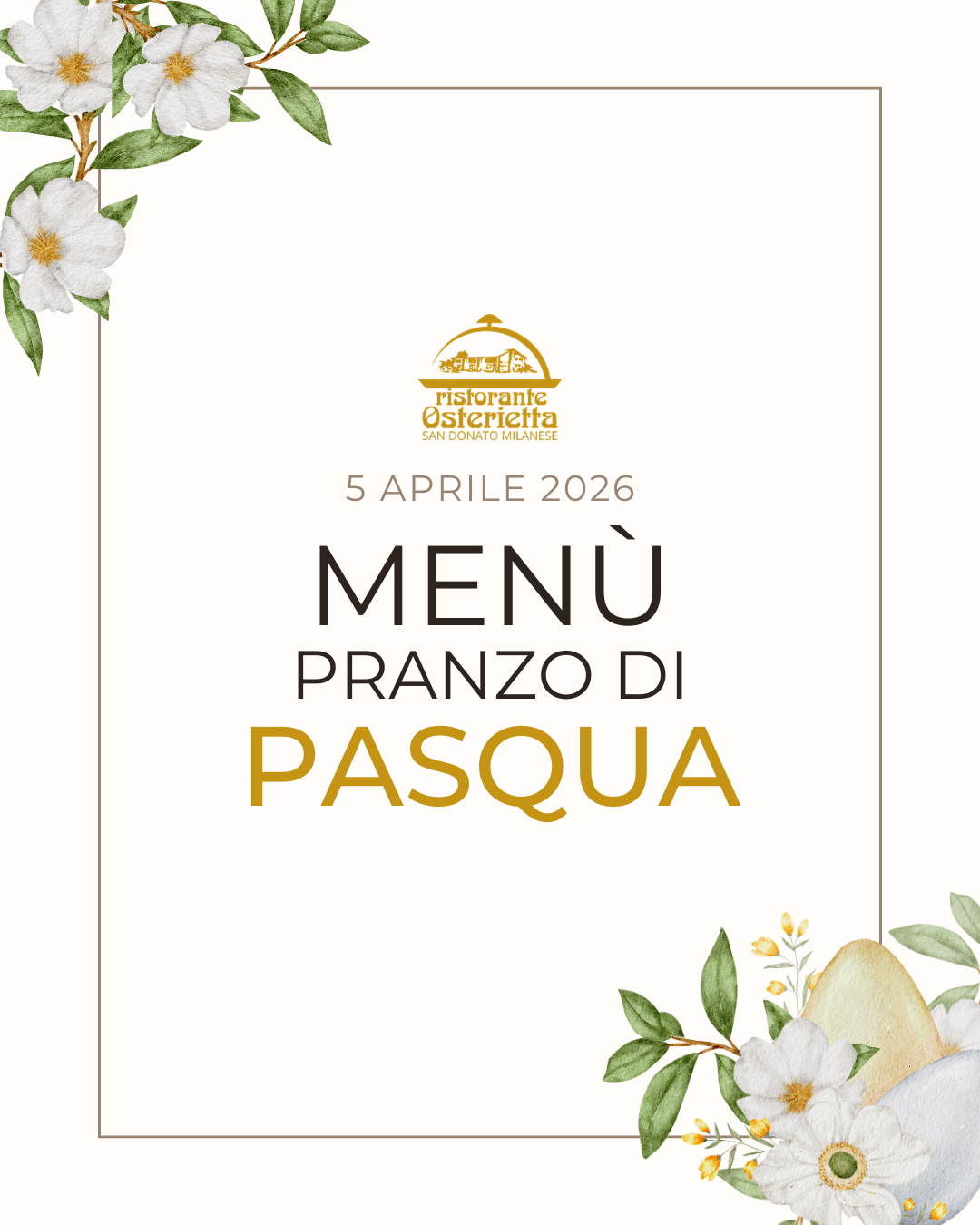 Pranzo di pasqua 2026 menù Osterietta